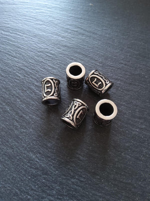 1 or 5 Stainless Steel Perthro ᛈ Rune Beads Elder Futhark 18x16mm Hole: 8mm
