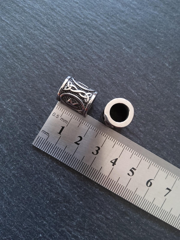 1 or 5 Stainless Steel Raidho ᚱ Rune Beads Elder Futhark 18x16mm Hole: 8mm
