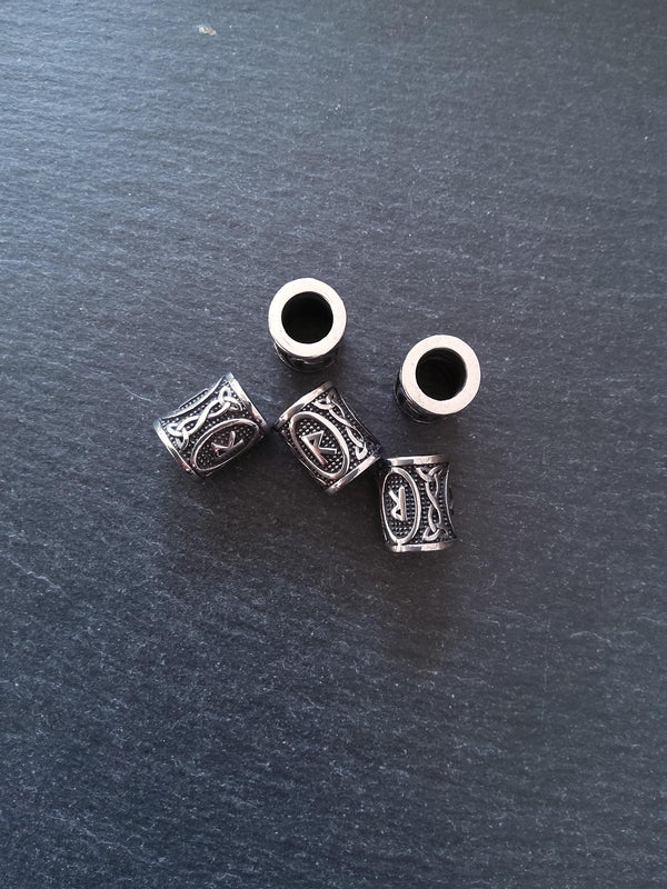 1 or 5 Stainless Steel Raidho ᚱ Rune Beads Elder Futhark 18x16mm Hole: 8mm