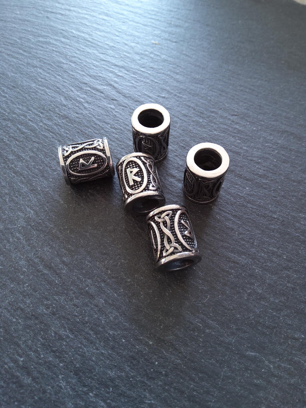 1 or 5 Stainless Steel Raidho ᚱ Rune Beads Elder Futhark 18x16mm Hole: 8mm