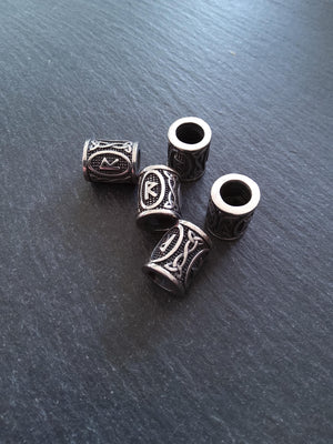 1 or 5 Stainless Steel Raidho ᚱ Rune Beads Elder Futhark 18x16mm Hole: 8mm
