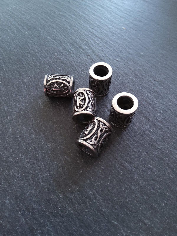 1 or 5 Stainless Steel Raidho ᚱ Rune Beads Elder Futhark 18x16mm Hole: 8mm
