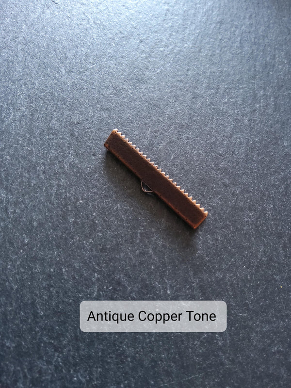 25mm (1") Wide Ribbon Crimp Ends 25x8mm Findings Crimps in Gold, Silver, Antique Silver, Rose Gold, Antique Bronze or Antique Copper