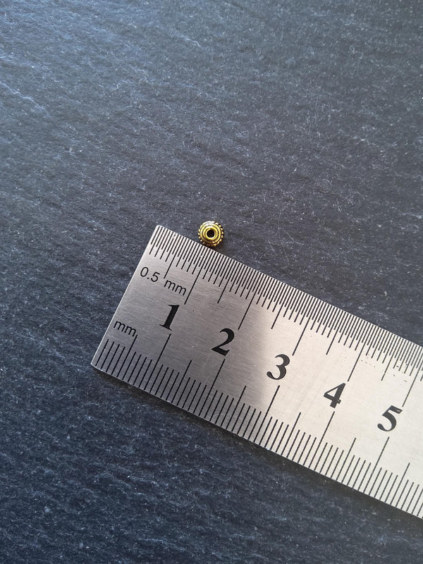 60 or 300 Antique Gold Tone 5mm Diameter Wheel Spacer Beads Bali Style 5x3mm Hole: 1mm