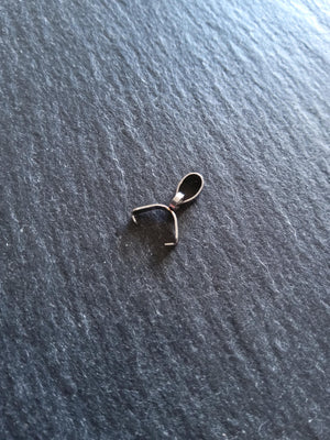 6 or 30 Stainless Steel Ice Pick Pinch Bails for Pendants 9x6.5x2.5mm
