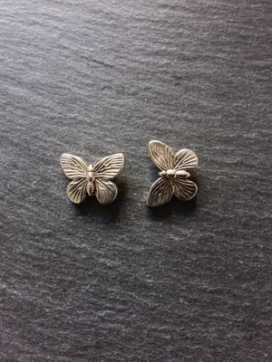 4 or 20 Butterfly Spacer Beads Antique Silver Tone 18x14x5mm Nickel FREE