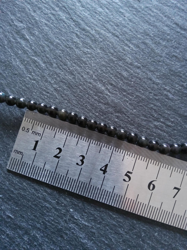 4.7mm Grade AA Black Obsidian Round Natural Gemstone Beads Full 15.2 inch strand Hole: 0.8mm