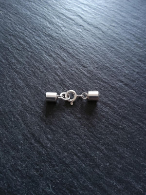 Genuine Solid Sterling Silver Cap Set for 3.5mm Cord (4mm end caps)