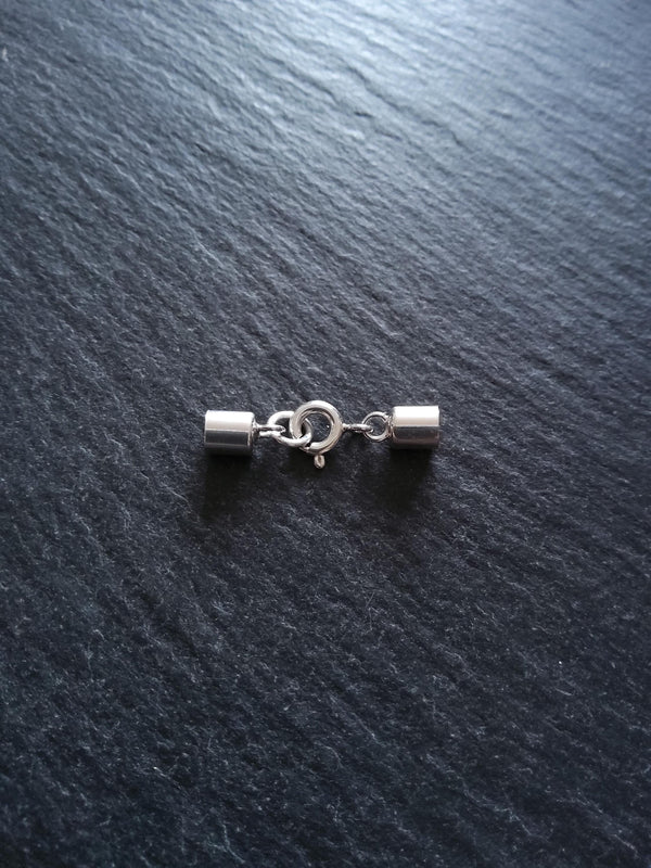 Genuine Solid Sterling Silver Cap Set for 3.5mm Cord (4mm end caps)