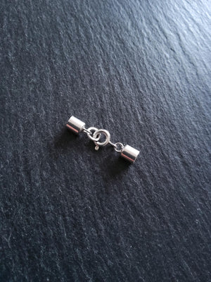 Genuine Solid Sterling Silver Cap Set for 3.5mm Cord (4mm end caps)