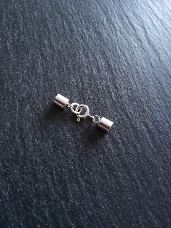 Genuine Solid Sterling Silver Cap Set for 3.5mm Cord (4mm end caps)