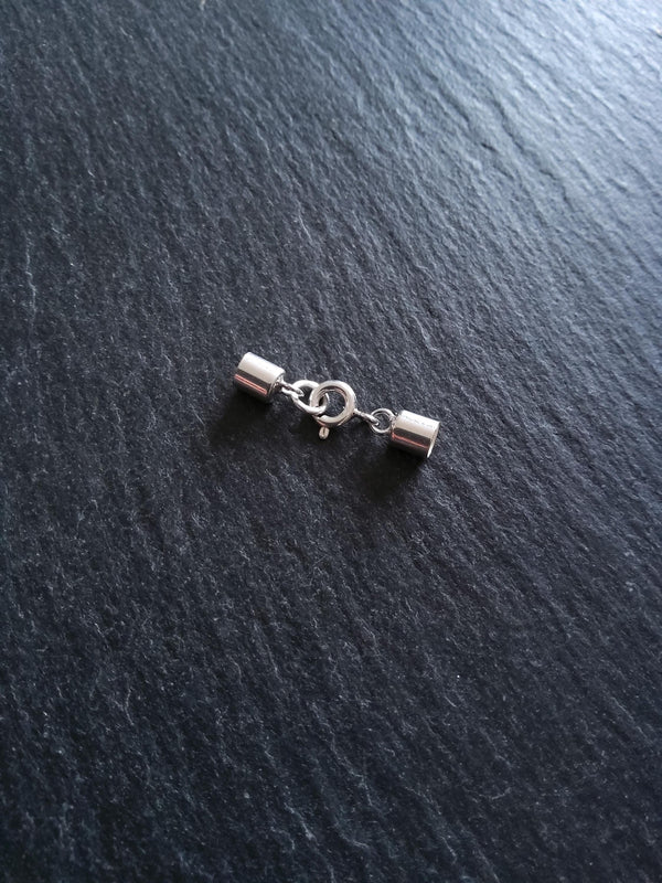 Genuine Solid Sterling Silver Cap Set for 3.5mm Cord (4mm end caps)