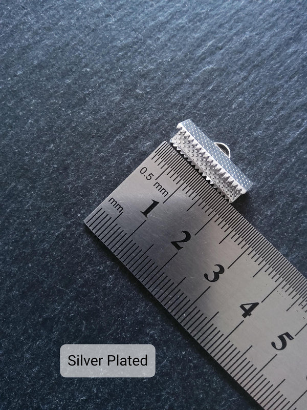 20mm (13/16") Wide Ribbon Crimp Ends 20x7.5mm Findings Crimps in Gold, Silver, Antique Silver, Rose Gold, Antique Bronze or Antique Copper