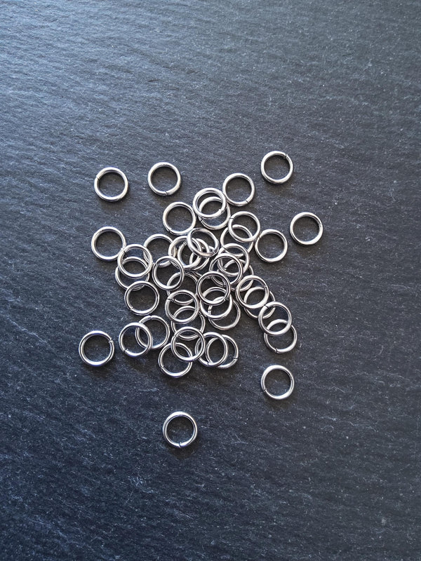 100 or 500 Stainless Steel 8mm Jump Rings 1.2mm (16 gauge) Hole: 6mm