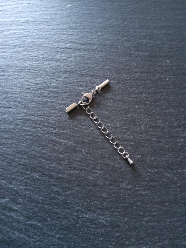 Stainless Steel Folding Crimp End Sets for 1mm to 1.5mm Cord Necklaces & Bracelets