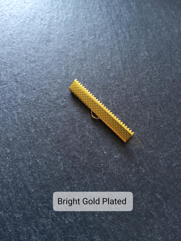 25mm (1") Wide Ribbon Crimp Ends 25x8mm Findings Crimps in Gold, Silver, Antique Silver, Rose Gold, Antique Bronze or Antique Copper
