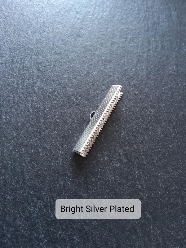 25mm (1") Wide Ribbon Crimp Ends 25x8mm Findings Crimps in Gold, Silver, Antique Silver, Rose Gold, Antique Bronze or Antique Copper