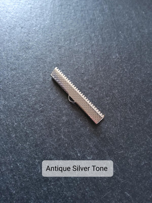 25mm (1") Wide Ribbon Crimp Ends 25x8mm Findings Crimps in Gold, Silver, Antique Silver, Rose Gold, Antique Bronze or Antique Copper
