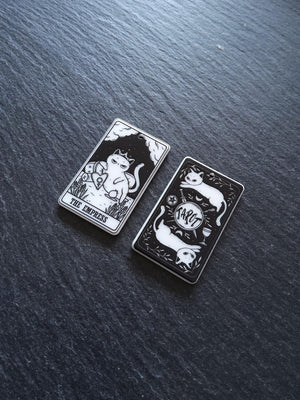 2 or 10 The Empress Cat Tarot Card Charms White & Black Resin 38x23mm