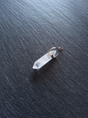 Natural Quartz Crystal Pendant Approx. 40x1x13mm