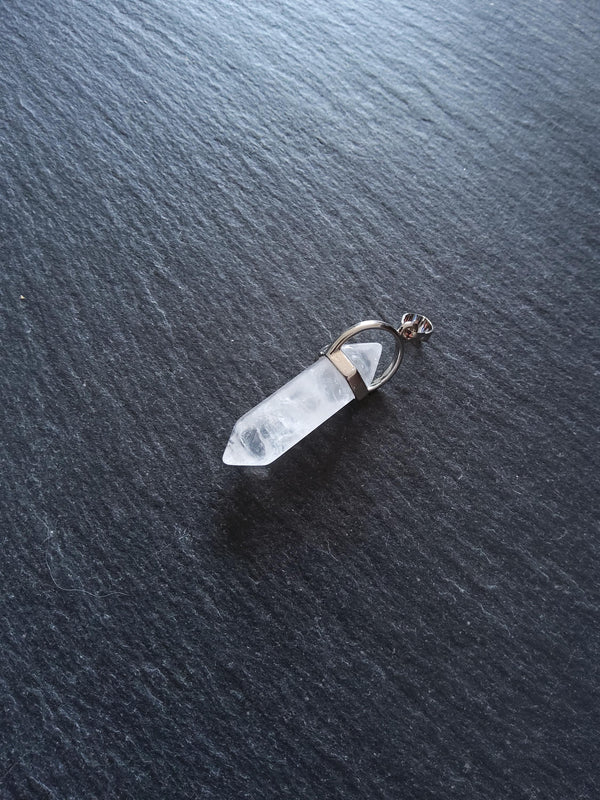 Natural Quartz Crystal Pendant Approx. 40x1x13mm