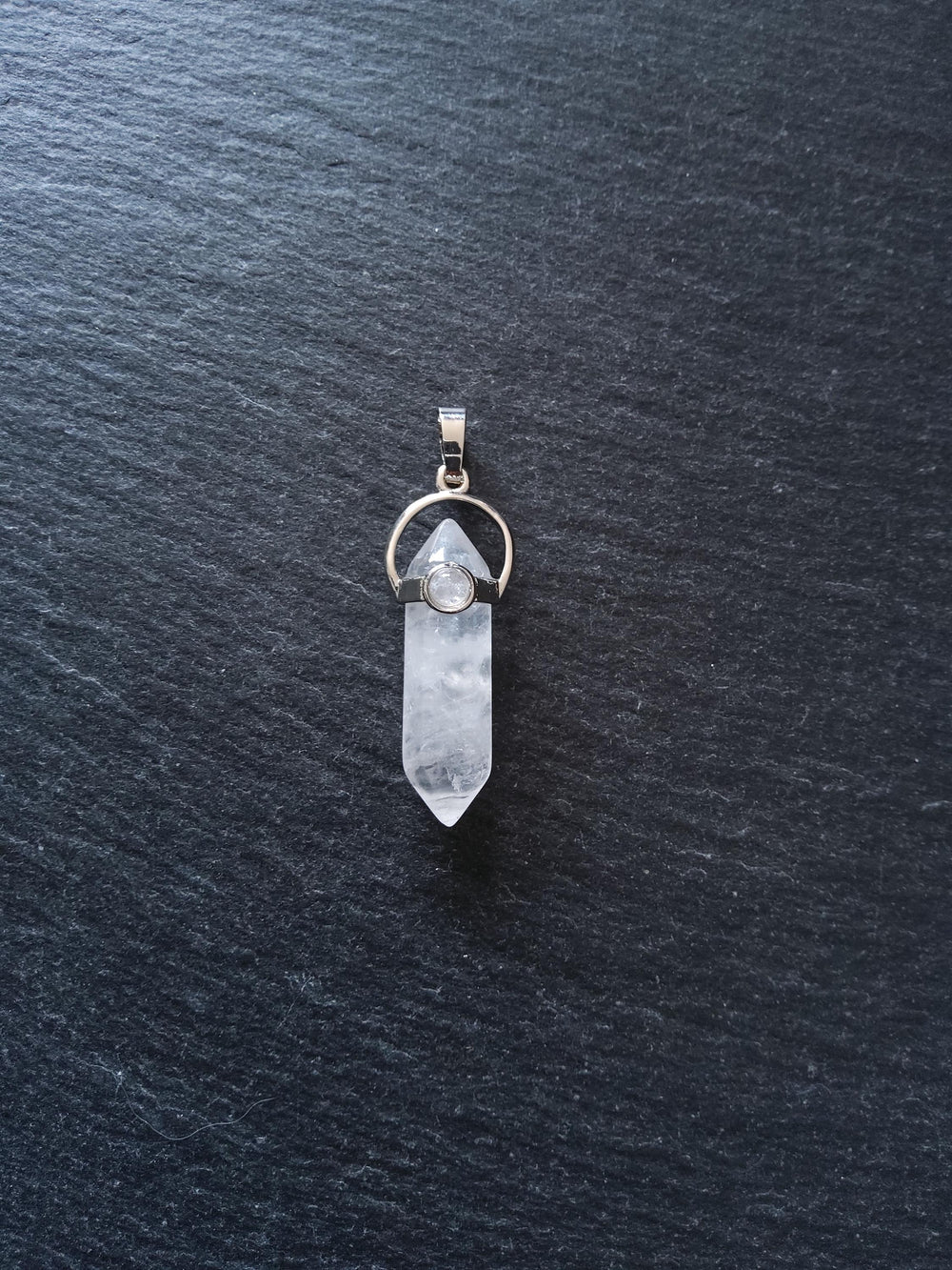 Natural Quartz Crystal Pendant Approx. 40x1x13mm