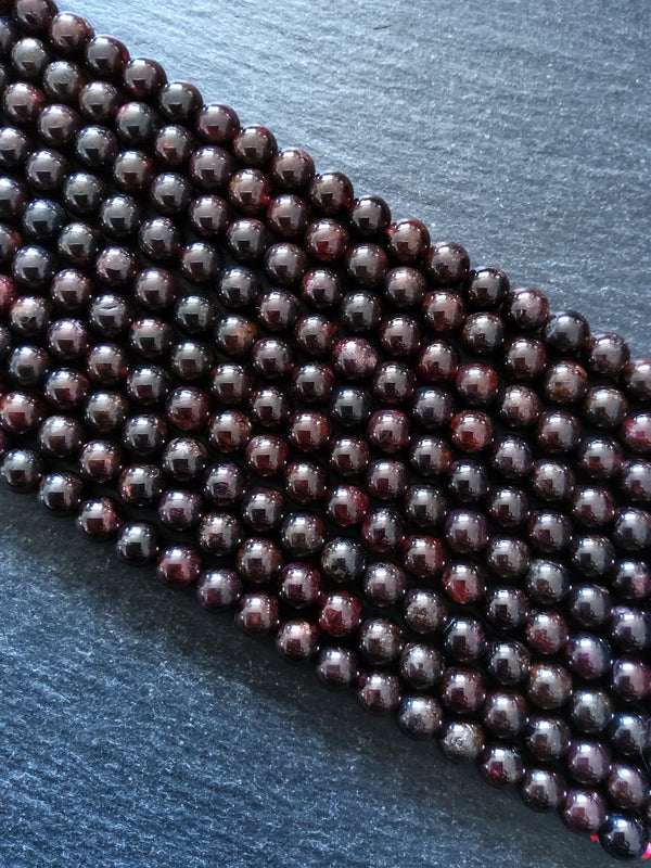 7mm Natural Dark Red Garnet Round Undyed Gemstone Beads Full 15 inch Strand Hole: