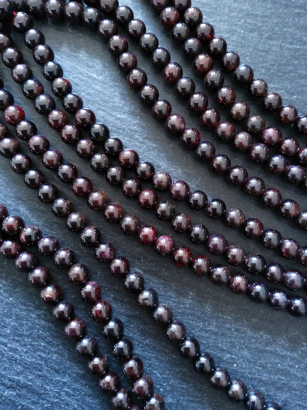 7mm Natural Dark Red Garnet Round Undyed Gemstone Beads Full 15 inch Strand Hole: