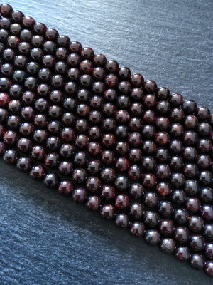7mm Natural Dark Red Garnet Round Undyed Gemstone Beads Full 15 inch Strand Hole: