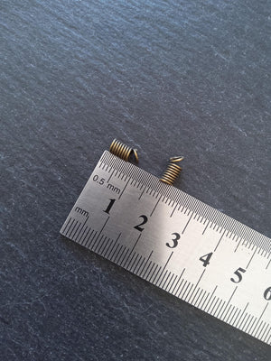 50 Coil Crimp End Spring Crimps for 2mm Cord Antique Bronze Tone Alloy 9x4mm