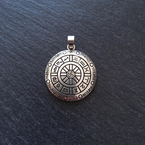 Pagan Calendar Pendant Silver Tone Alloy 39x30x4mm