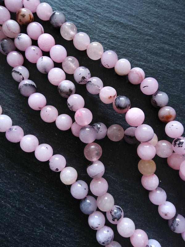 8.2mm Cherry Blossom Jasper Round Beads Full 15.5 inch Strand Hole: 1mm