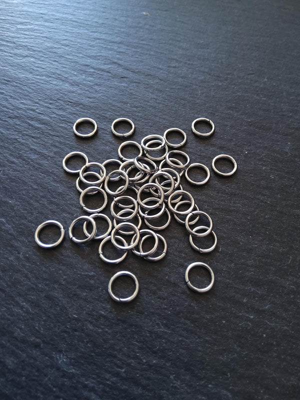 100 or 500 Stainless Steel 8mm Jump Rings 1.2mm (16 gauge) Hole: 6mm