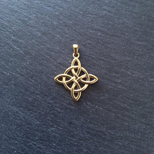 1 or 5 Gold Stainless Steel Witches Knot Pendant 34x30x2mm