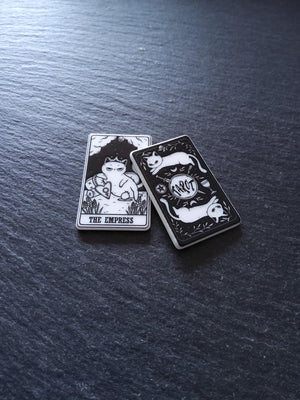 2 or 10 The Empress Cat Tarot Card Charms White & Black Resin 38x23mm