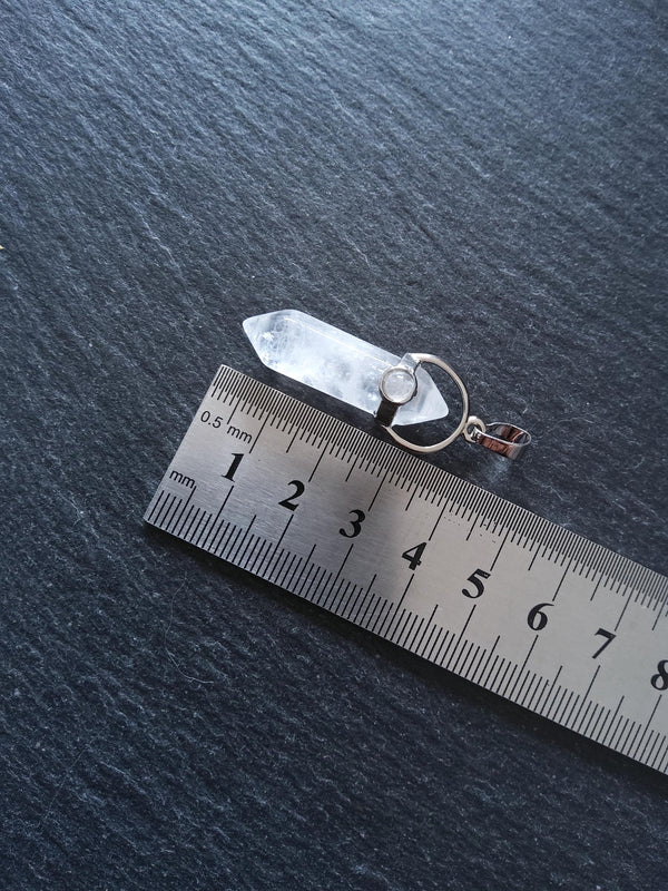 Natural Quartz Crystal Pendant Approx. 40x1x13mm