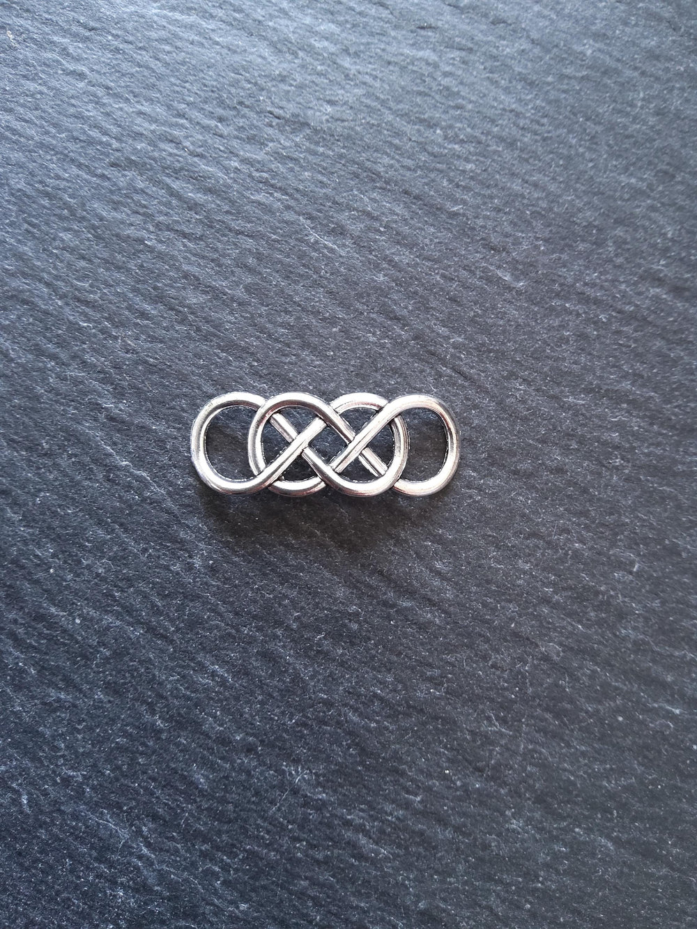 6 or 30 Celtic Knot Connector Charms Double Infinity Knot Antique Silver Tone Alloy 33x13mm