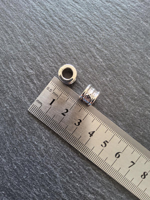 6 or 30 Celtic Knot Beads Antique Silver Tone Triquetra Design Cylinder Charm 11x8mm. Large 6.4mm Hole (seconds)