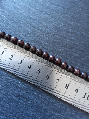 7mm Natural Dark Red Garnet Round Undyed Gemstone Beads Full 15 inch Strand Hole: