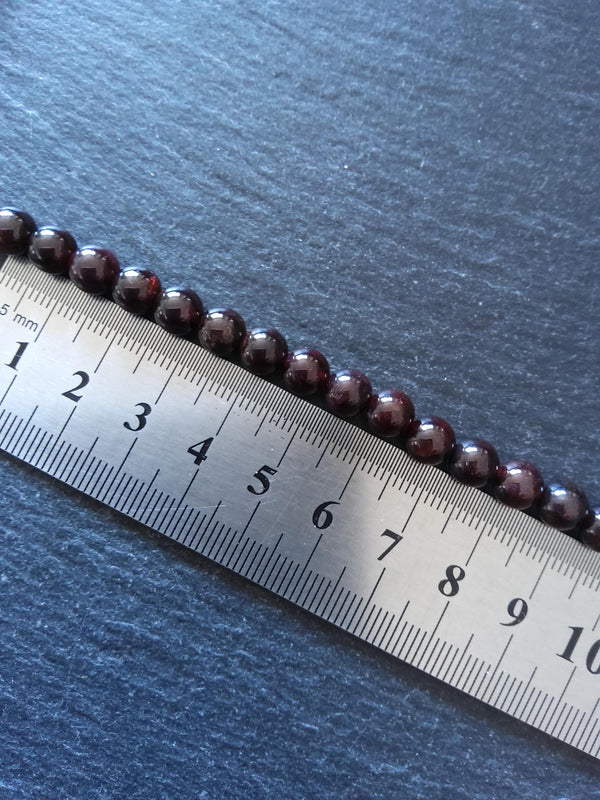 7mm Natural Dark Red Garnet Round Undyed Gemstone Beads Full 15 inch Strand Hole: