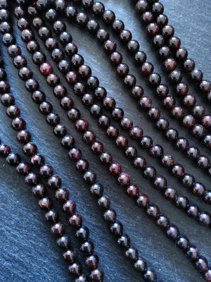 7mm Natural Dark Red Garnet Round Undyed Gemstone Beads Full 15 inch Strand Hole:
