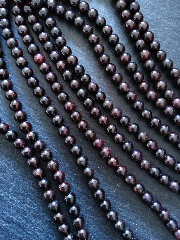 7mm Natural Dark Red Garnet Round Undyed Gemstone Beads Full 15 inch Strand Hole: