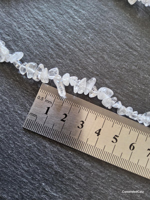 Natural Clear Quartz Crystal Irregular Chip Beads approx. 5mm to 8mm. Full 31 inch Strand