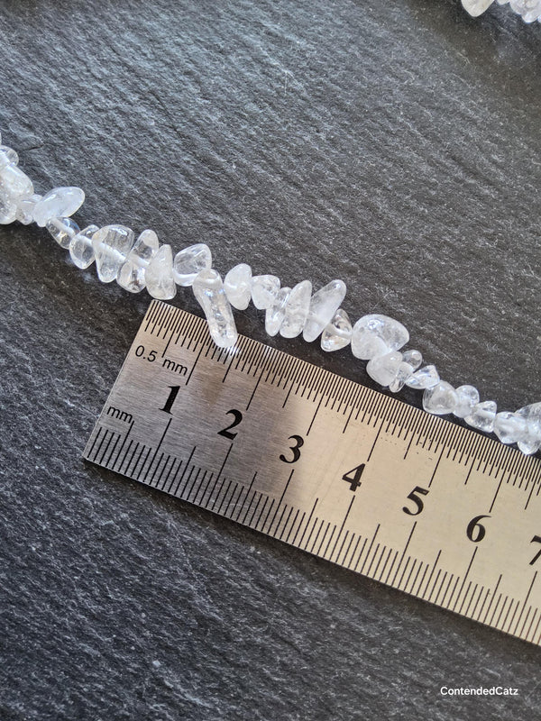 Natural Clear Quartz Crystal Irregular Chip Beads approx. 5mm to 8mm. Full 31 inch Strand