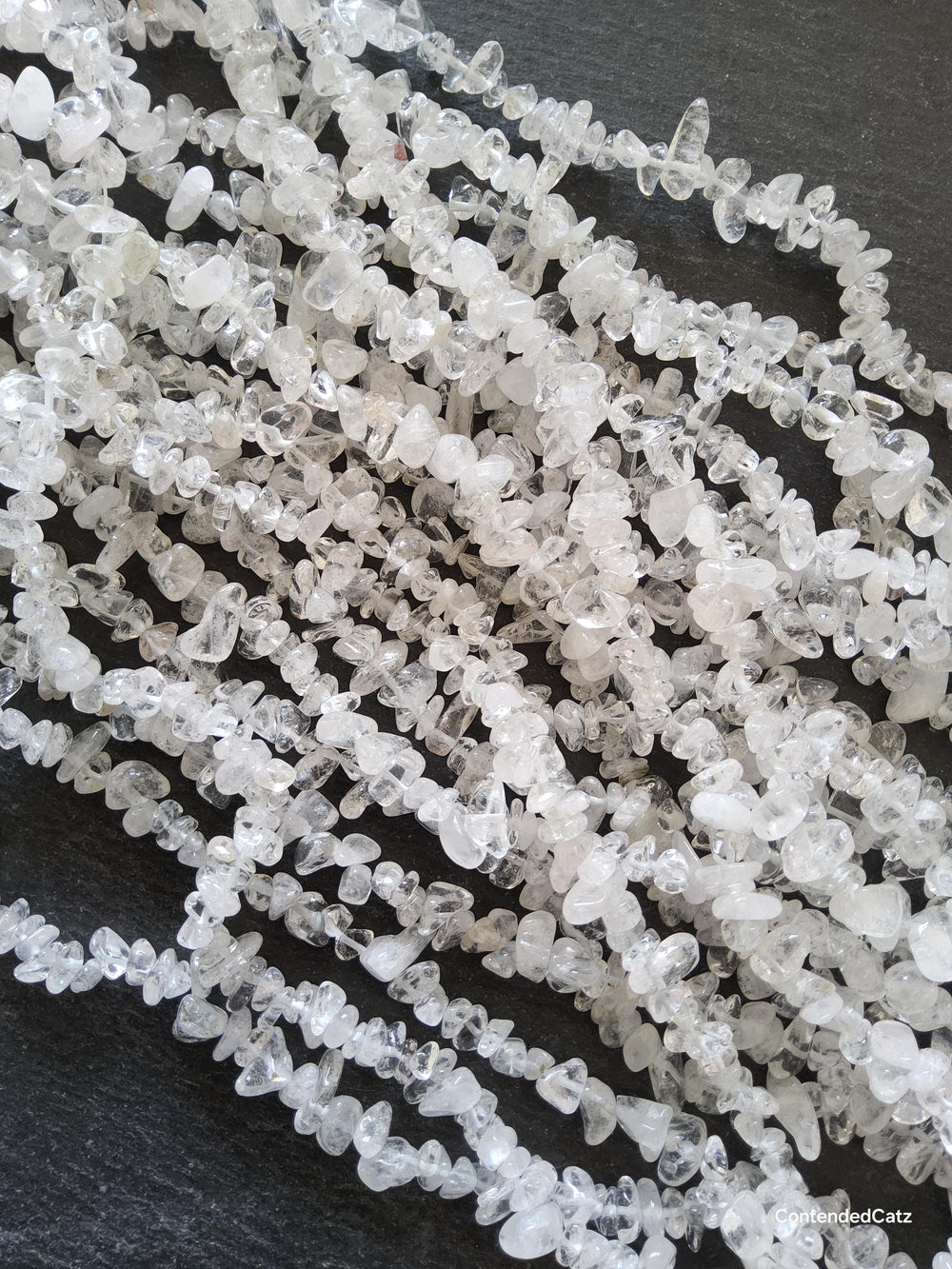 Natural Clear Quartz Crystal Irregular Chip Beads approx. 5mm to 8mm. Full 31 inch Strand