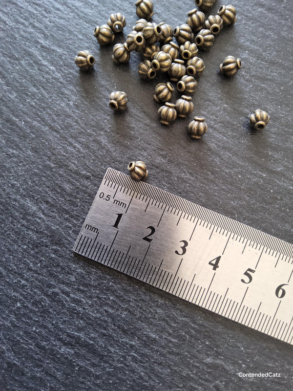 20 or 100 Antique Bronze Lantern 6mm Alloy Spacer Beads 6x5.5mm Hole: 1.3mm