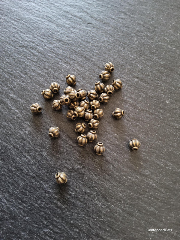 20 or 100 Antique Bronze Lantern 6mm Alloy Spacer Beads 6x5.5mm Hole: 1.3mm