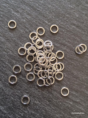 100 or 500 Strong 6mm CLOSED Jump Rings Silver Tone Alloy 1mm (18 Gauge) Hole: 3.8mm