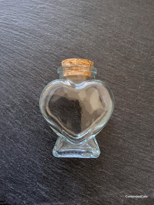1 or 5 Clear Glass Heart Jars with Cork Stopper 80ml (2.71fl. oz) Size: 60x80mm - ContentedCatz