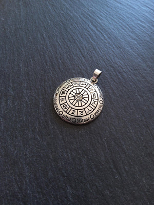 Pagan Calendar Pendant Silver Tone Alloy 39x30x4mm